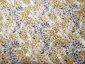 BLANK FABRICS #4037 HONEYSTONE GOLD TRIMMED DARK GREEN  LEAVES   BTY - Picture 1 of 1