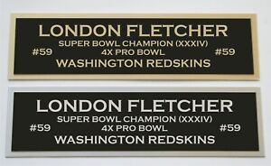 London Fletcher nameplate for signed autographed jersey football helmet photo