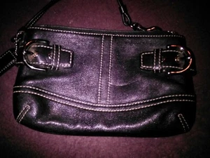 Coach Vintage Leder Kosmetiktasche/ Geldbörse - Schwarz - Bild 1 von 5