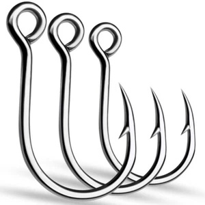 20-100PCS Inline Single Hooks Heavy Duty Replacement Fishing Hook for Lures Bait - Picture 1 of 13