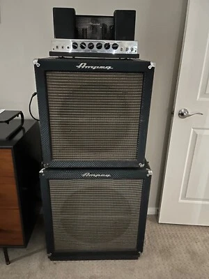 Vintage Ampeg B18N combo tube bass amplifier with 15" extension speaker - Image 1 of 4