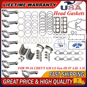 Engine Rebuilt Kit w/Main & Rod Bearing Fits For Chevy GM 5.3L 6.2L LS2 LS3 Gen - Bild 1 von 25