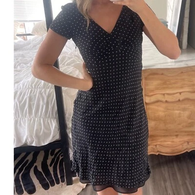 Vestido midi vintage años 90 Donna Ricco de seda a lunares Foto 1 de 4