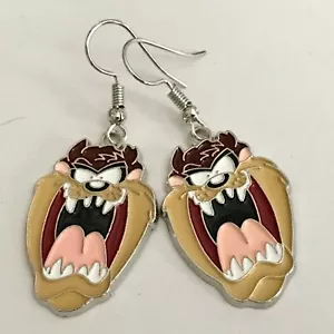 Taz Tasmanischer Teufel Charm Ohrringe Warner Bros. Vintage Looney Tunes baumeln - Bild 1 von 7