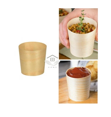 Wooden Serving Snack Bowls 4.5cm Finger Food Bowls For Party Picnic Wedding Cafe - Image 1 of 4
