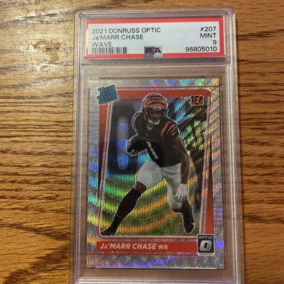 2021 Donruss Optic Ja’marr Chase Rated Rookie Wave /299 PSA 9 - Image 1 of 2
