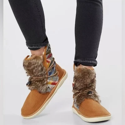 Sanuk Tripper Flurry Boot мокасины холщовый галстук вестерн размер 8 - Изображение 1 из 4