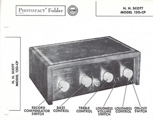 Préamplificateur 5 canaux HH Scott 120 CP 1955 préamplificateur EQ photofact schématique préampli manuel - Photo 1/2