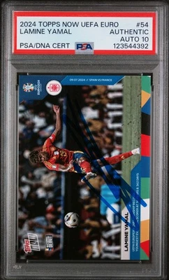 2024 Topps AHORA UEFA EURO #54 Lamine Yamal debut RC PSA COMO NUEVO 9 automático 10 Foto 1 de 3