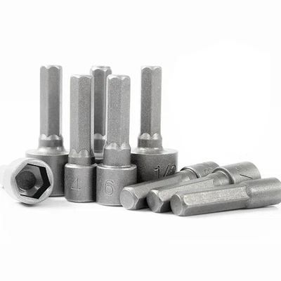 Power Nut Driver Bit Quick Change MM & SAE Socket Impact Drill 1/4" Hex Shank - Image 1 of 4