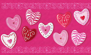 Tapis de sol décoratif rose rouge Saint-Valentin Toland Heart Cookies 18 x 30