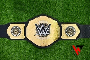 WORLD HEAVY WEIGHT WRESTLING CHAMPIONSHIP TITLE BELT 2MM BRASS PLATED - Picture 1 of 6