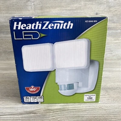 Heath Zenith HZ-5846-WH Motion Activated Security Light 180 Degree Sensor - Image 1 of 4