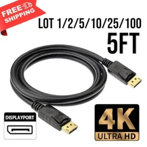 Lot of 1-10 5FT DisplayPort to Display Port Cable DP to DP 4K UHD Video Cord USA - Picture 1 of 11