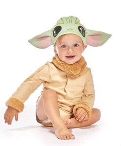 Fancy Dress, Halloween, Party, Genuine Disney, Baby Yoda Costume 6-9 months, New - Picture 1 of 4