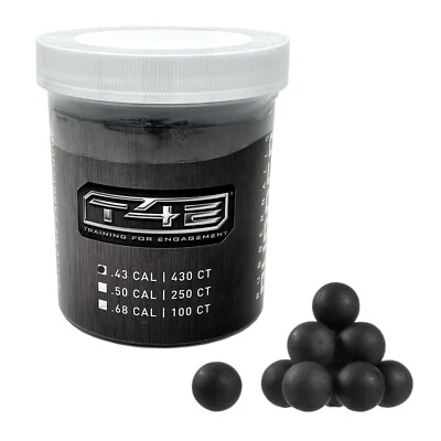 Umarex T4E .43 Caliber Paintball Reusable Rubber Balls 430 Count Black