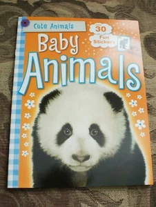 Baby Animals Cute Animals Over 30 Fun Stickers Paperback Book Fast Shipping - Imagen 1 de 3