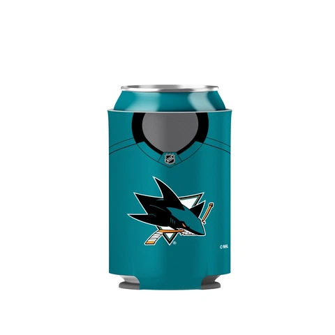 San Jose Sharks Primary Current Logo NHL Hockey Reversible Can Cooler - 1 Cover