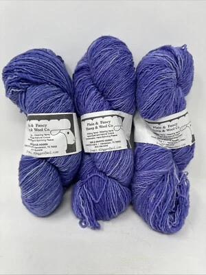 3 Hand Dyed 100% USA Wool Fade Denim Blue / Purple Plain & Fancy Sheep & Wool - Image 1 of 4