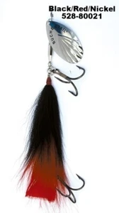 10" Joe Bucher Buchertail Magnum Blk/Red/Nickel Bucktail Spinner Musky Lure - Picture 1 of 5