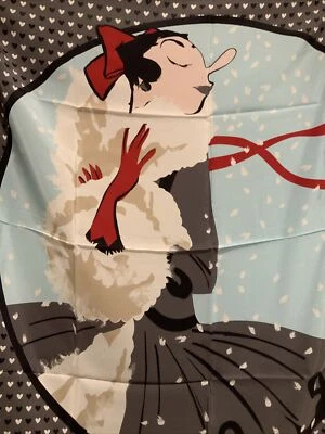 Cachecol/estola Moschino “motivo azeite” 100% seda feminino (35 polegadas quadradas) — Novo com etiquetas - Imagem 1 de 4