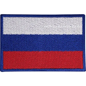 Russia Flag Embroidered Iron / Sew On Patch Clothes Hat Russian Embroidery Badge - Picture 1 of 1