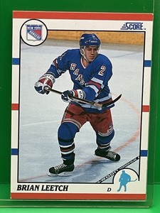 1990 Score American #225 Brian Leetch New York Rangers HOF Excellent Condition