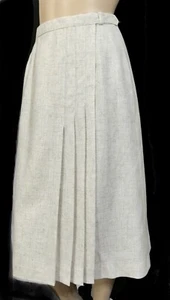 Vintage 70er Rockabilly Evan Picone Plissee Leinen Wickel Midi Rock S - Bild 1 von 7