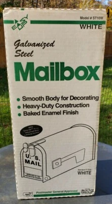 Solar Group Model #ST10W White Galvanized Steel Standard T1 Size Mailbox NEW - Image 1 of 4
