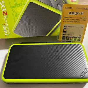 Nintendo New 2DS LL XL Console Black x Lime Japan 4GB SD card BOX - Picture 1 of 7