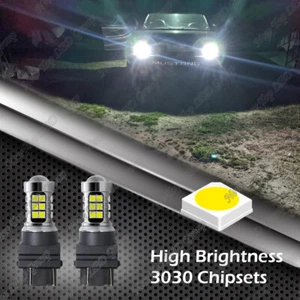White 3156 3157 LED Reverse Backup Light Bulbs For 1999 - 2010 Ford F250 F350 - Picture 1 of 12