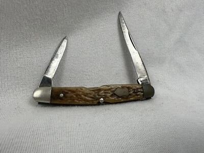 Vintage 3 3/8" WESTERN model 652 Pocket Knife BOULDER, COLO Bone Handle Nice - Image 1 of 4