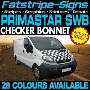 to fit NISSSAN PRIMASTAR SWB CHECKER BONNET GRAPHICS STICKERS STRIPES CAMPER VAN - Picture 1 of 2