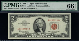 MALACK $2.00 1963 PMG 66 EPQ Great color. pm0049 - Picture 1 of 1