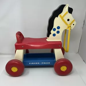 Vintage 1976 Fisher Price Riding Horse Toddler Ride On Toy #978 Pull Pony - Picture 1 of 7