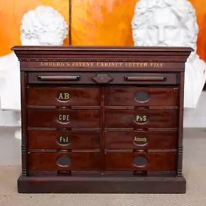 Antiker Tambour Aktenschrank Kommode Nussbaum Edwardian Ambergs - Bild 1 von 11
