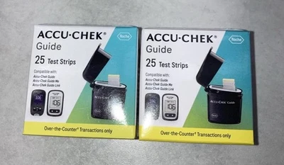 (2er Pack) Accu-Chek Guide Blutzuckerteststreifen 1x25 & 1x50 Streifen pro Box Siehe Bilder - Bild 1 von 3