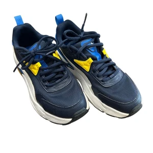 Puma Sneakers Boys Size 5 Big Kids Blue Yellow Vis2k Lace Up Shoes - Picture 1 of 12