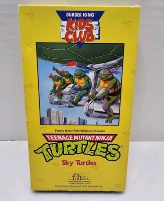 Very Nice VHS Burger King Kids Club Teenage Mutant Ninja Turtles Sky Turtles  - Image 1 of 3