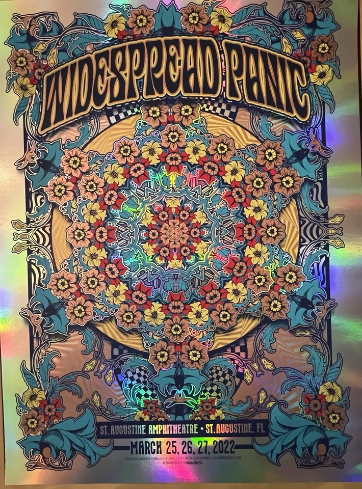 Póster AP firmado Widespread Panic St Augustine FL 2022 Lex Leaming COMO NUEVO Foto 1 de 1
