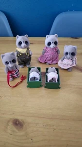 Sylvanian Families Chestnut Raccoon Family Used Read Description - Picture 1 of 11