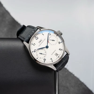 IWC Portuguese 7 Day Power Reserve Steel Mens 42mm Watch IW500107 - Image 1 of 4