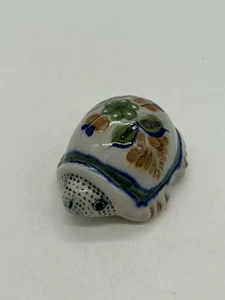 Vintage Mexican Tonala Clay Pottery Turtle Hand Painted Signed - Picture 1 of 6