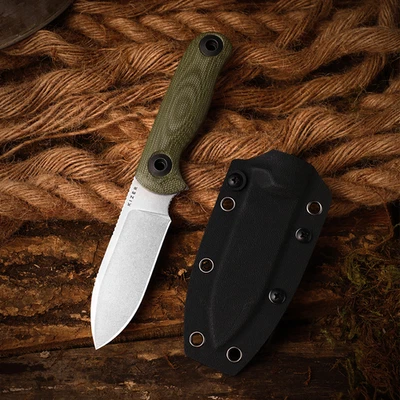 Kizer Drop Bear Fix 3 Fixed Knife 14C28N Blade Micarta Handle Medium Size 1101A2