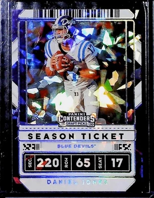 2020 Contenders Draft Picks Football Daniel Jones Season Ticket Cracked Ice /23 - Image 1 of 2