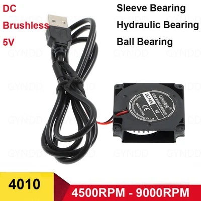 Silent 4010 Radial Blower Cooling Fan DC Brushless 5V USB Plug For 3D Printer - Image 1 of 4