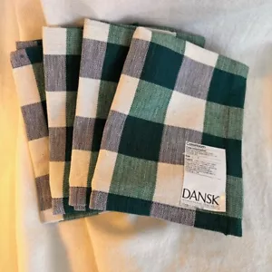 Dansk Cotton Placemats (4) Hand Woven Green Blue Ritva Puotila Finland Designed - Picture 1 of 11