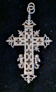 Rare 17th Century Engraved Silver Reliquary Crucifix Cross Pendant Box– 6.4 cm - Picture 1 of 6
