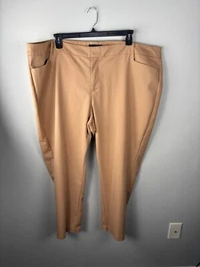 Eloquii Women's Dress Pants Size 26R Camel Pockets Cotton Nylon Spandex - Picture 1 of 9