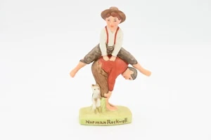 Vintage Norman Rockwell Boys Playing With Dog Statue By David Grossman Original - Picture 1 of 8